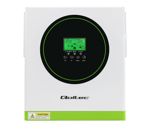 Qoltec Hybrydowy inwerter solarny Off-Grid 3500kW 100A/24V MPPT - 1330691 - zdjęcie